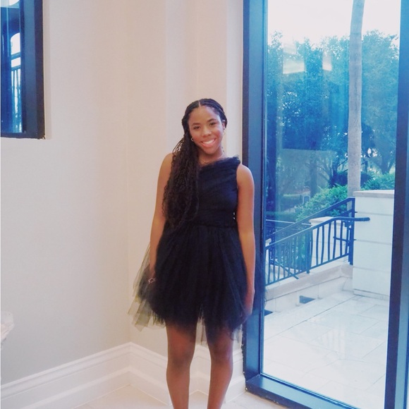 BLACK ONE SHOULDER DRESS - Picture 3 of 4